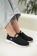 کتونی جورابی زنانه | مدل آدیداس بافتی adidas رنگ مشکی سفید