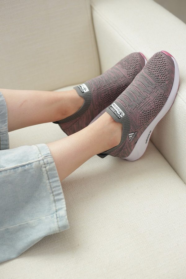 کتونی جورابی زنانه | مدل آدیداس بافتی adidas رنگ طوسی کالباسی