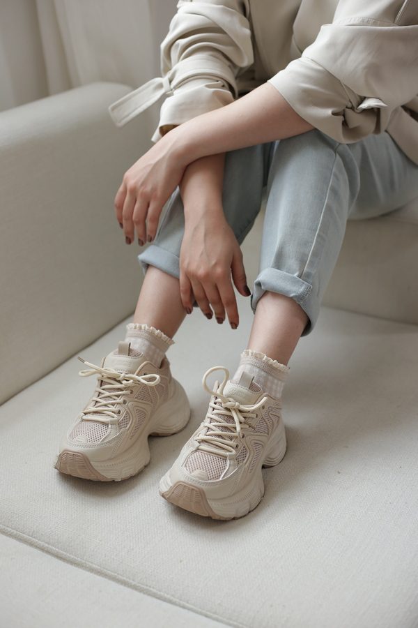 کتونی اسپرت زنانه | کد M11160 رنگ خاکی