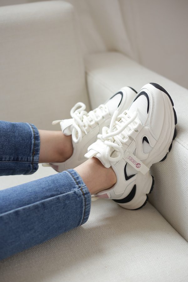 کتونی اسپرت زنانه | کد M11077 بژ مشکی