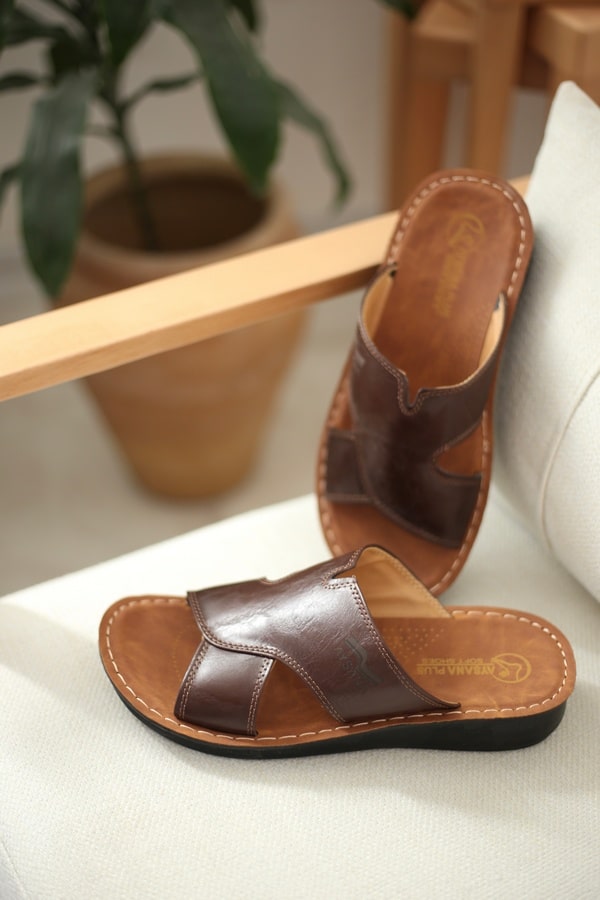 صندل راحتی مردانه | کد 4080 رنگ قهوه ای