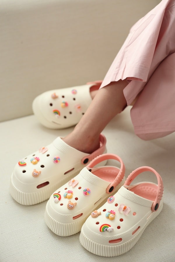 صندل کراکس دخترانه و زنانه | کد 308 رنگ گلبهی