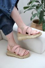 صندل رکابدار زنانه | کد 618-3 رنگ کالباسی