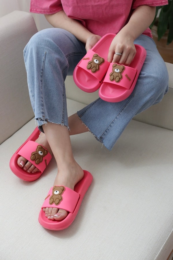 دمپایی سیلیکونی زنانه | مدل نانا رنگ سرخابی