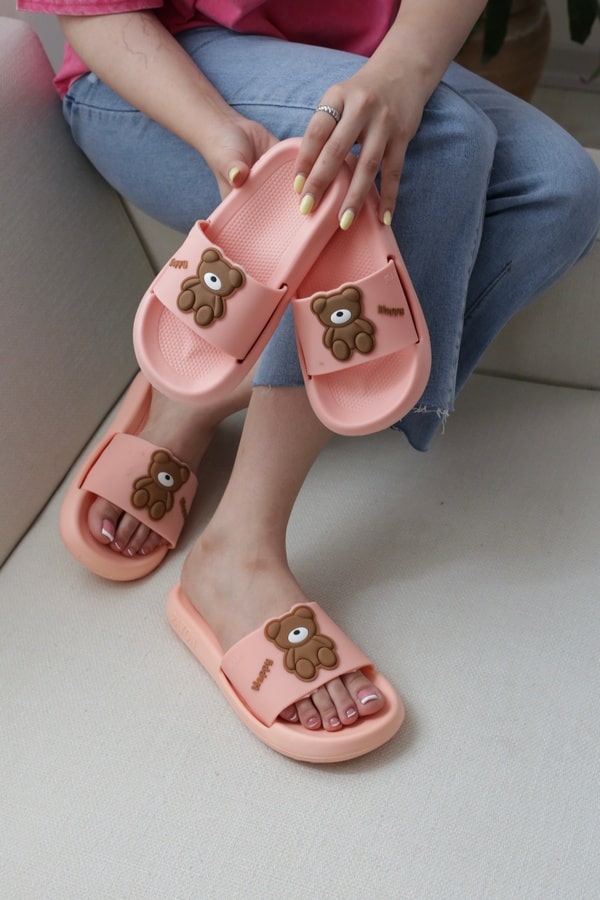 دمپایی سیلیکونی زنانه | مدل نانا رنگ گلبهی