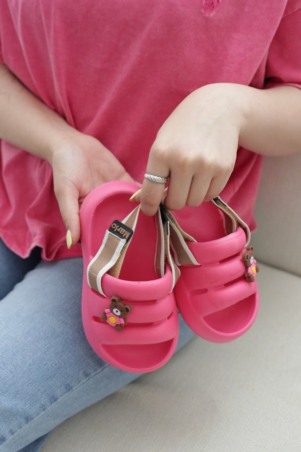 دمپایی سیلیکونی بچگانه | مدل پم پم