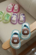 صندل رکابدار بچگانه مدل چراغدار رننگ آبی