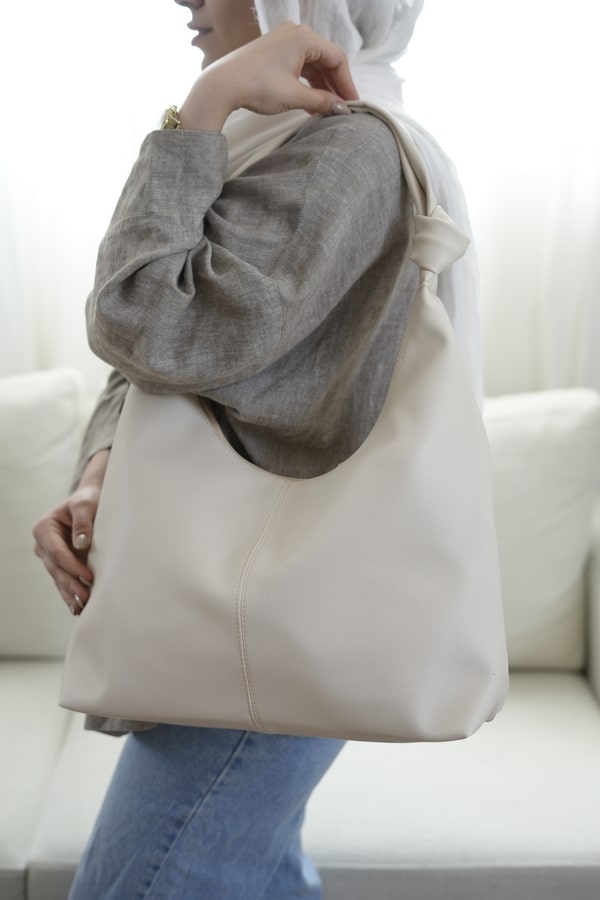 کیف دوشی زنانه مدل شل دسته گره