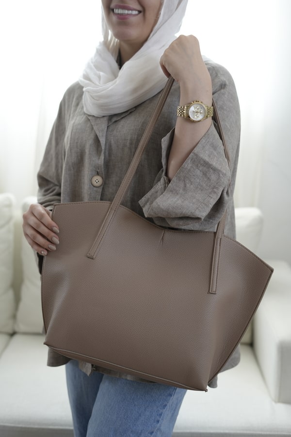 کیف دوشی زنانه مدل قایقی آستر آشبالت دوکیف