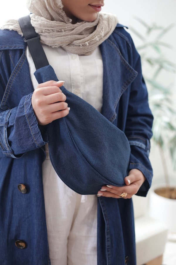 بادی بگ زنانه مدل تک زیپ / سرمه ای