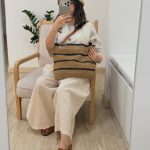 ست رافیا کیف و صندل قهوه ای